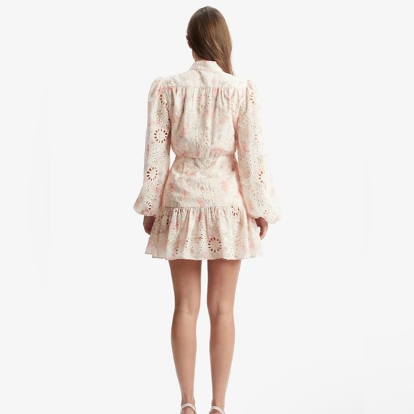 NWT! Bardot Hendry Long-Sleeve Floral Lace Mini Dress - Multiple 🪐 - Picture 12 of 13